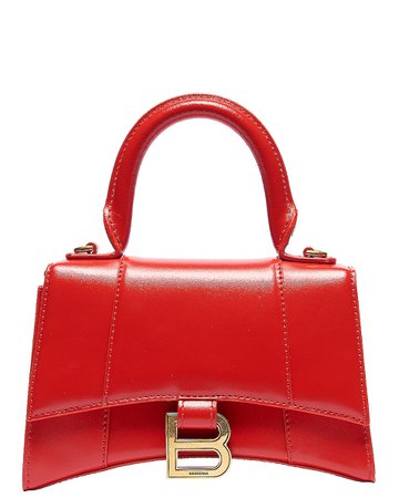 Balenciaga XS Hourglass Top Handle Bag in Bright Red | FWRD