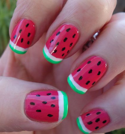 watermelon nail art - Google Search