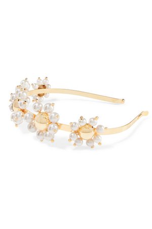 Rosantica | Daisy gold-tone faux pearl headband | NET-A-PORTER.COM