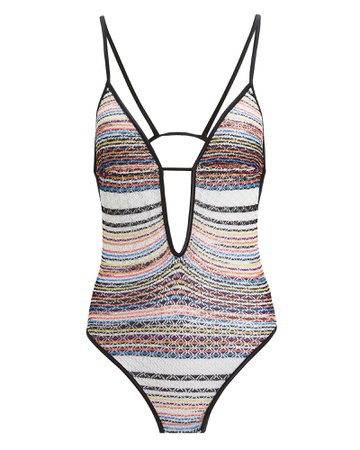 Plunging V-neck One Piece Swimsuit