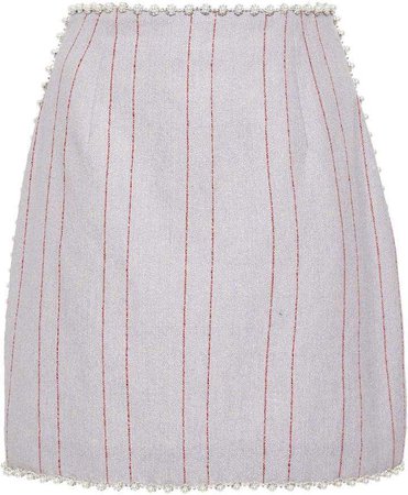 Markarian Stripe Burlap Mini Skirt