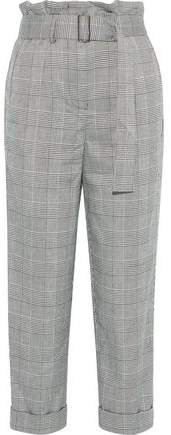Cropped Prince Of Wales Checked Jacquard Straight-leg Pants