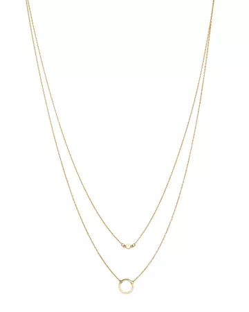 Moon & Meadow Layered Circle Pendant Necklace in 14K Yellow Gold, 17" - 100% Exclusive | Bloomingdale's