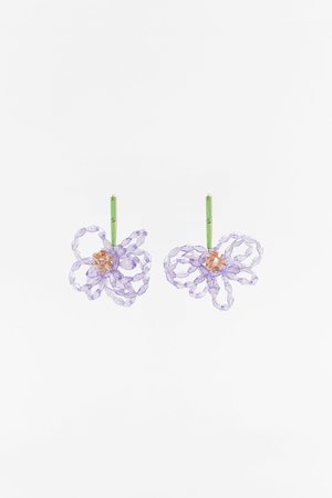 FLORAL EARRINGS - Lilac | ZARA United States