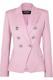 Double-breasted Light Pink Blazer