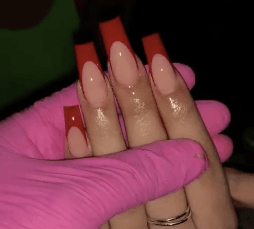 red French tip nails