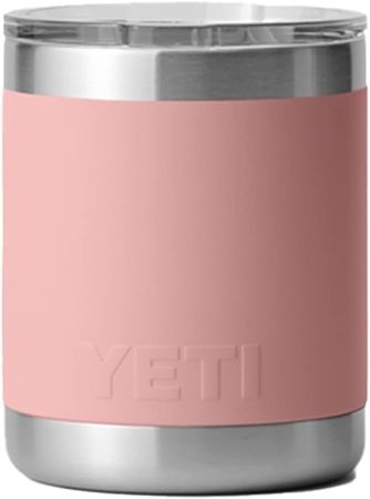 Amazon.com | YETI Rambler 10 oz Lowball, Vacuum Insulated, Stainless Steel with MagSlider Lid, Sandstone Pink: Tumblers & Water Glasses