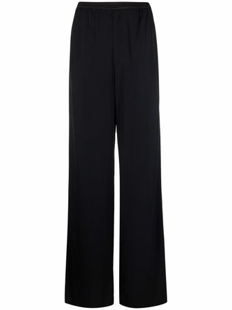 Balenciaga logo-waistband wide-leg trousers