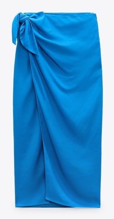 Zara blue wrap skirt
