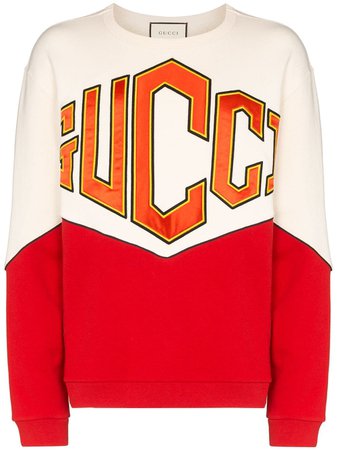 Gucci Logo Embroidered Panelled Sweatshirt Aw19 | Farfetch.com