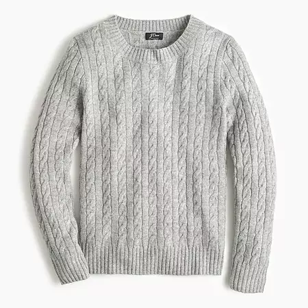 Cable crewneck sweater in everyday cashmere : Women pullovers | J.Crew