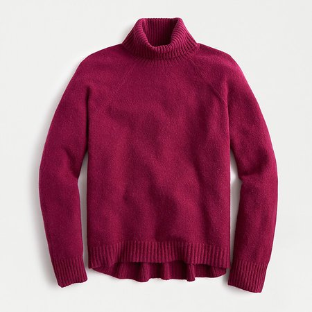 J.Crew: Turtleneck Sweater In Supersoft Yarn burgundy