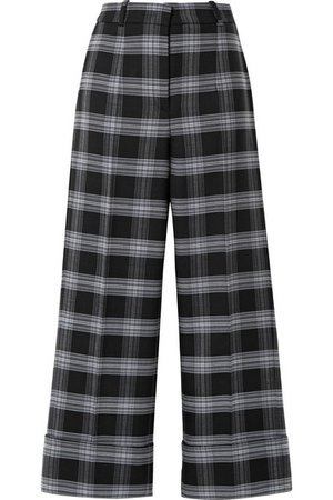Michael Kors Collection | Cropped checked wool-blend straight-leg pants | NET-A-PORTER.COM
