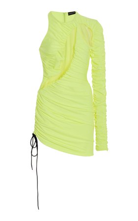 Cutout Ruched Jersey One-Shoulder Mini Dress By David Koma | Moda Operandi
