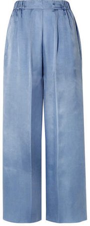 forte_forte - Washed-satin Wide-leg Pants - Light blue
