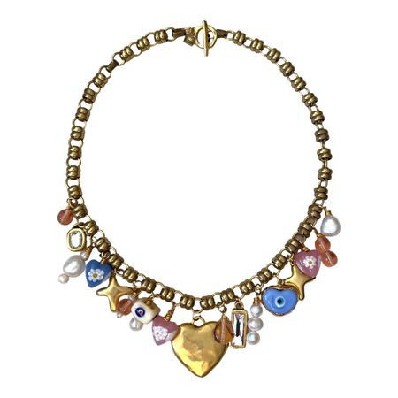 Toulouse Pink & Blue Charm Necklace | sccollection | Wolf & Badger