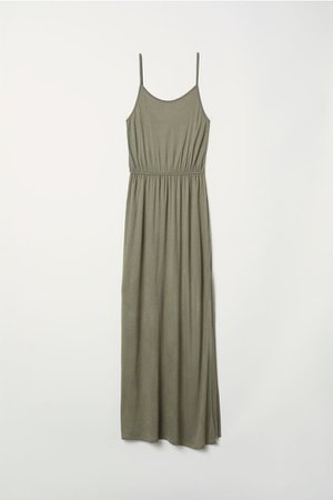 Long Dress - Khaki green - Ladies | H&M US