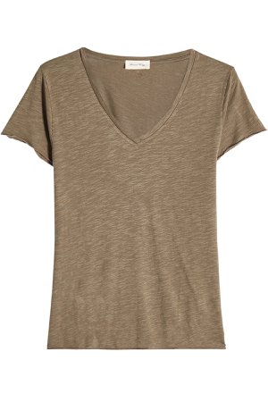 V-Neck T-Shirt with Cotton Gr. S