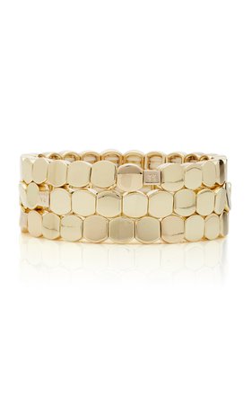 Set-Of-Three Stretch Enamel Honeycomb Bracelets by Roxanne Assoulin | Moda Operandi