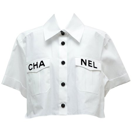 Chanel 2019 White Shirt Runway Piece NEW 36FR at 1stdibs