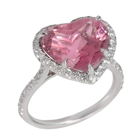 Tiffany & Co. Soleste Heart Tourmaline Diamond Platinum Ring