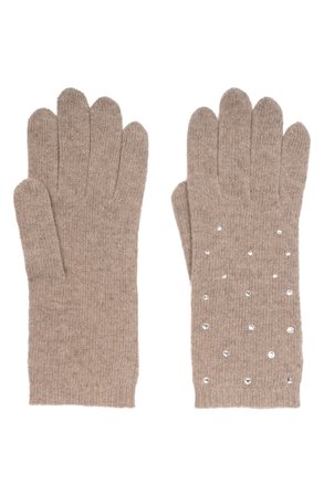 Carolyn Rowan Accessories Crystal Embellished Cashmere Gloves | Nordstrom