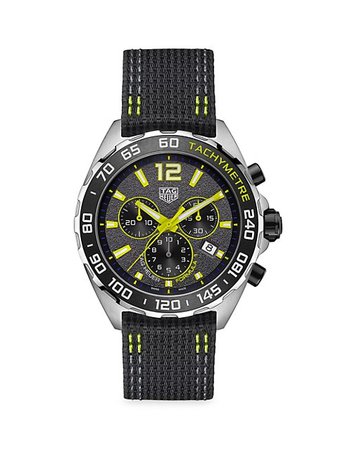 TAG Heuer Formula 1 43MM Stainless Steel & Nylon Strap Chronograph Watch | SaksFifthAvenue