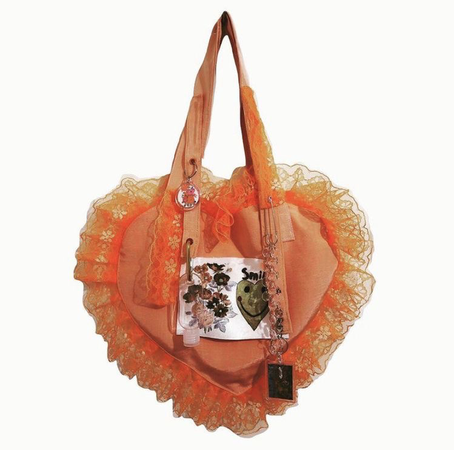 orange heart purse