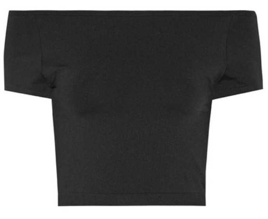 Helmut Lang Cropped off-the-shoulder-stretch-jersey-top in Black