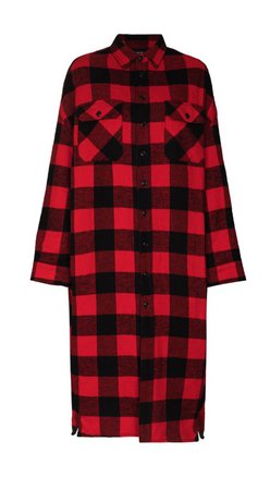 red & black plaid check print overshirt coat, R13