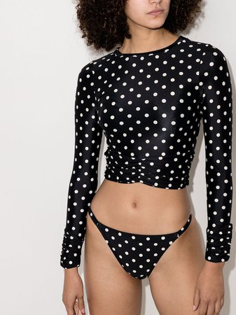 Shop black & white Peony polka dot T-shirt cover-up with Express Delivery - Farfetch
