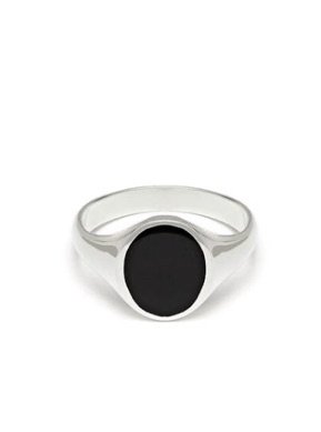silver black signet ring