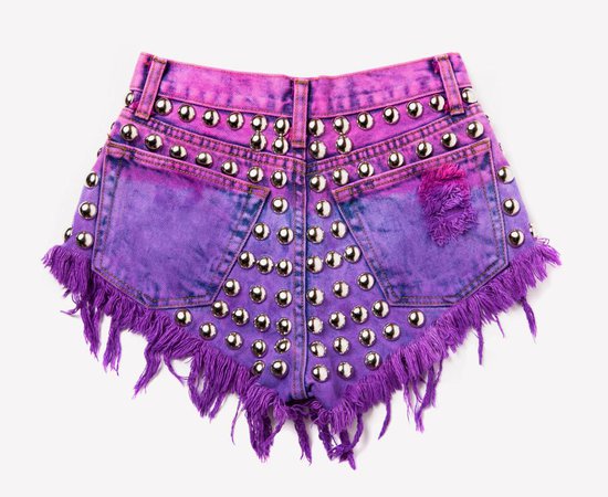 804 Pink/Purple Dyed Studded Babe Shorts – RUNWAYDREAMZ