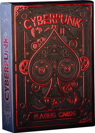 red cyberpunk playing cards