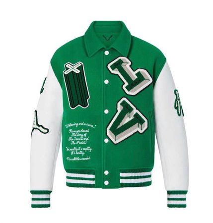 Louis Vuitton varsity jacket in green