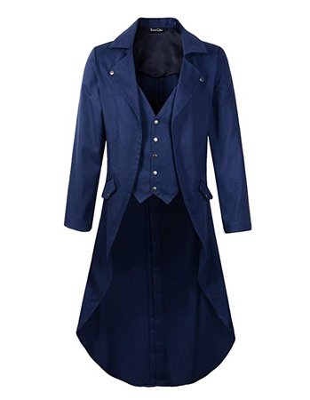 DarcChic Mens Gothic Tailcoat Jacket Black Steampunk VTG Victorian Coat at Amazon Men’s Clothing store: