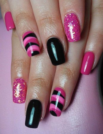 ​​​​black pink nail polish - Google Search