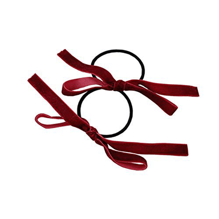 red velvet ribbon hair ties