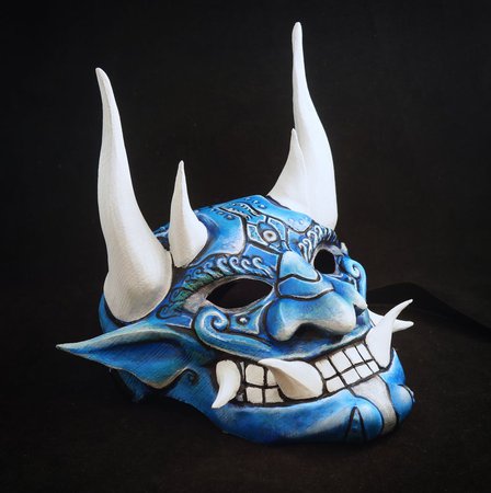 Oni Samurai Mask Blue | Etsy