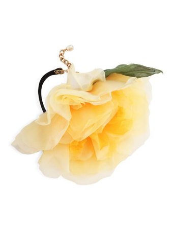 Dolce & Gabbana flower appliqué tie yellow FT050RGER62 - Farfetch