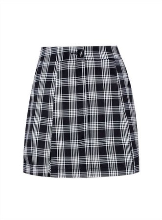 Monochrome Checked Kilt Skirt | Miss Selfridge