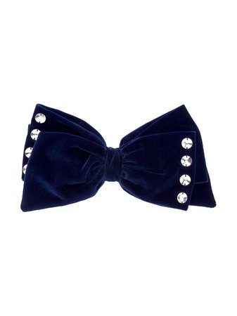 Miu Miu Crystal Embellished Bow Hair Clip 5IF0012E08 Blue | Farfetch