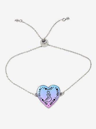 I Love K-Pop Ombre Heart Bracelet