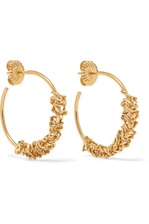 Natasha Schweitzer | Rachel 14-karat gold-plated hoop earrings | NET-A-PORTER.COM