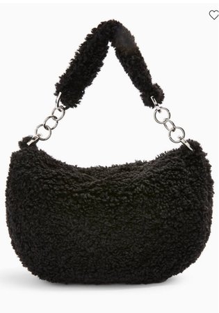 TOPSHOP black borg shoulder bag