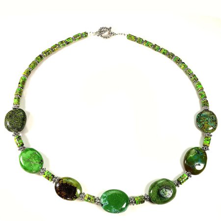 Stunning Green Turquoise Nugget Necklace
