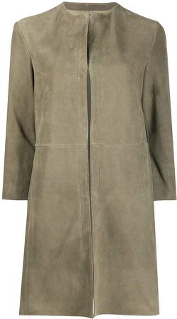panelled concealed fastening coat
