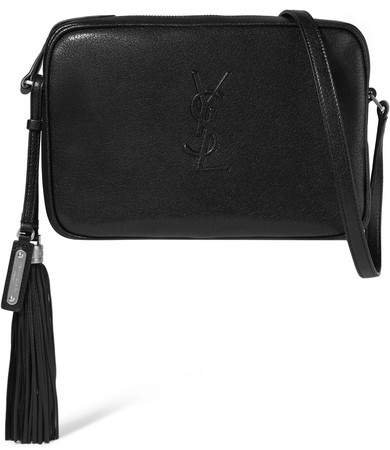 Monogramme Lou Medium Textured-leather Shoulder Bag - Black