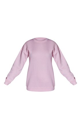Recycled Baby Pink Oversized Sweatshirt | PrettyLittleThing USA