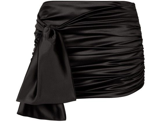 Women's Short Draped Satin Skirt With Side Bow | DOLCE & GABBANA | 24S